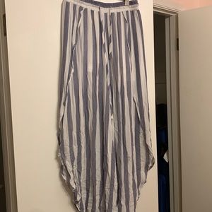 Striped asymmetrical linen pants. Size small